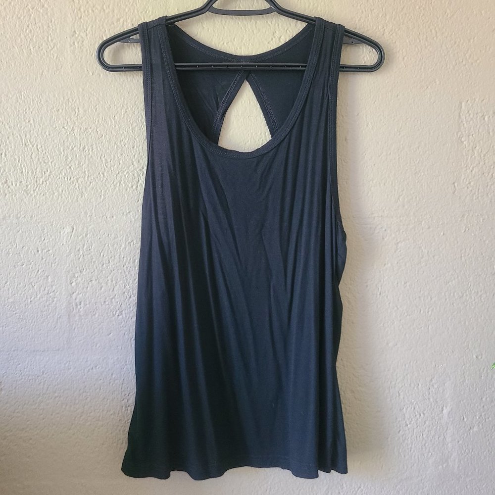 Black Athletic  Open Back Tank